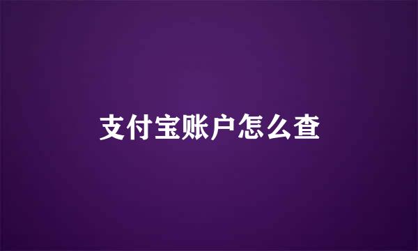 支付宝账户怎么查