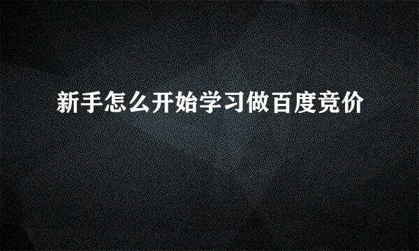 新手怎么开始学习做百度竞价