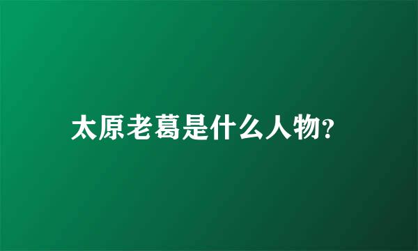 太原老葛是什么人物？