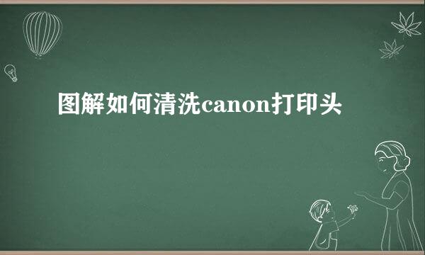 图解如何清洗canon打印头