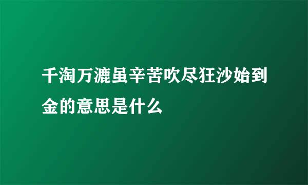 千淘万漉虽辛苦吹尽狂沙始到金的意思是什么