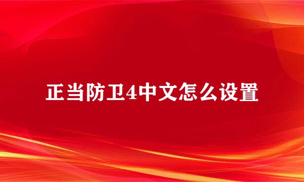 正当防卫4中文怎么设置