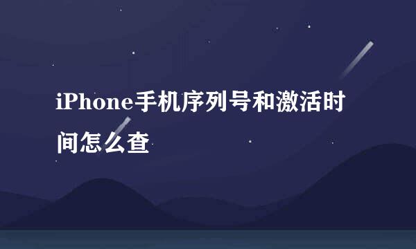 iPhone手机序列号和激活时间怎么查