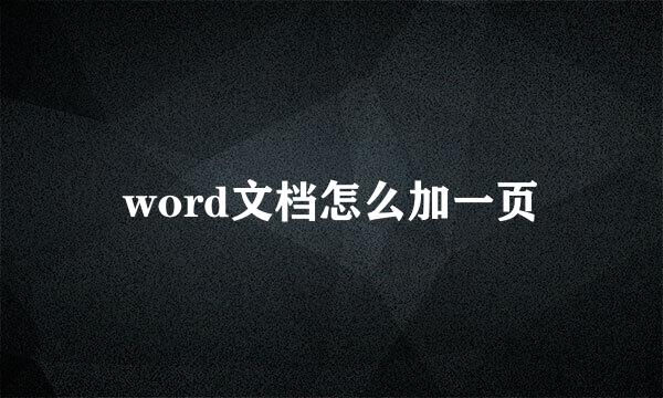 word文档怎么加一页