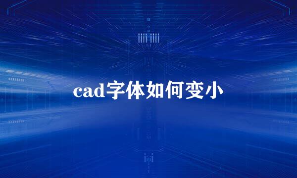 cad字体如何变小