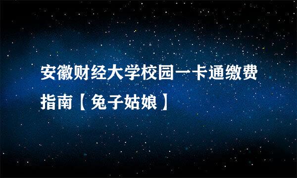 安徽财经大学校园一卡通缴费指南【兔子姑娘】