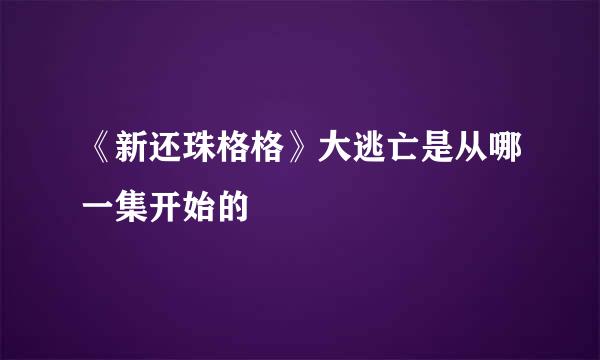 《新还珠格格》大逃亡是从哪一集开始的