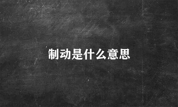 制动是什么意思