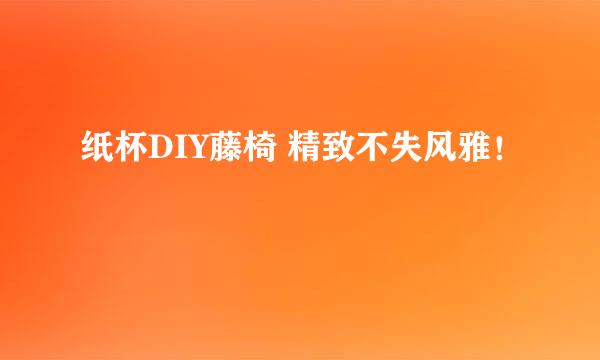 纸杯DIY藤椅 精致不失风雅！