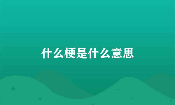 什么梗是什么意思