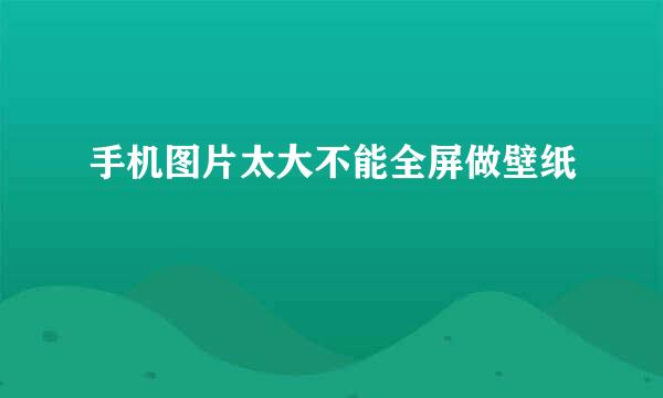 手机图片太大不能全屏做壁纸