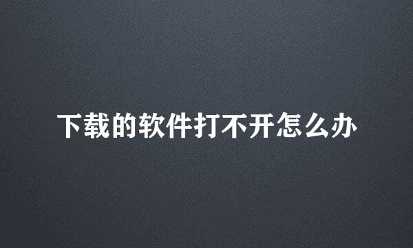 下载的软件打不开怎么办