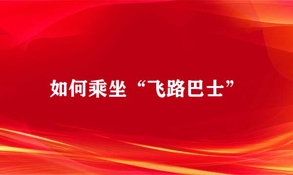 如何乘坐“飞路巴士”