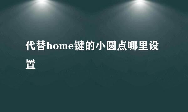 代替home键的小圆点哪里设置