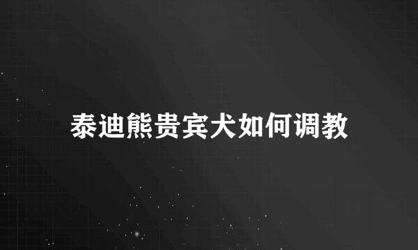 泰迪熊贵宾犬如何调教