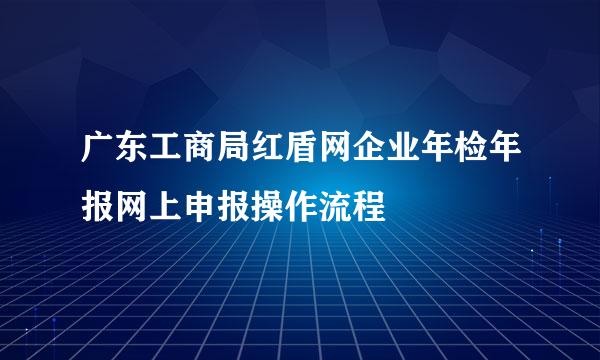 广东工商局红盾网企业年检年报网上申报操作流程