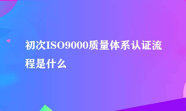 初次ISO9000质量体系认证流程是什么