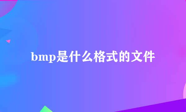 bmp是什么格式的文件