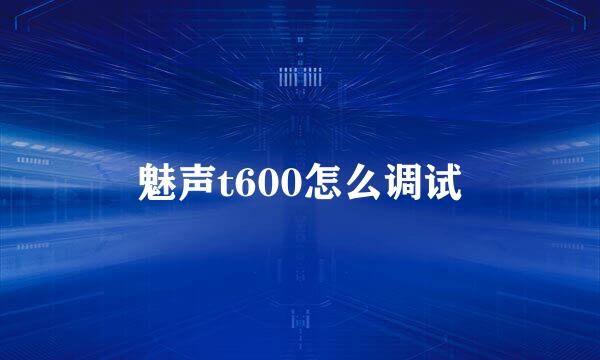 魅声t600怎么调试