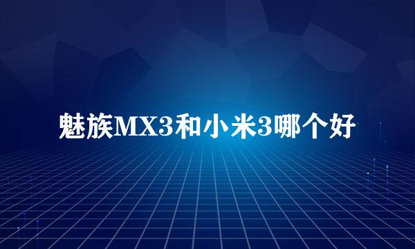 魅族MX3和小米3哪个好