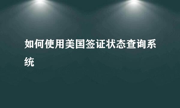 如何使用美国签证状态查询系统