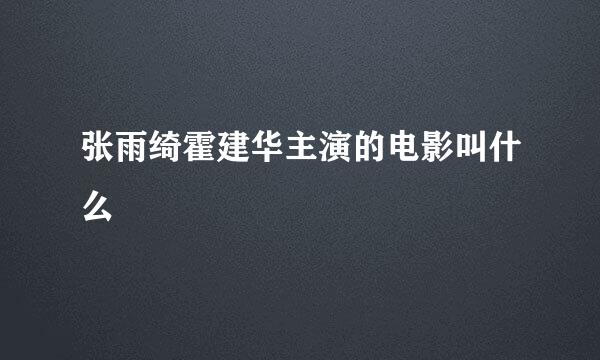 张雨绮霍建华主演的电影叫什么