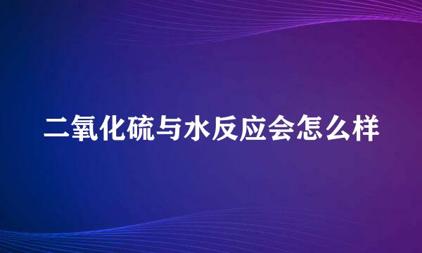 二氧化硫与水反应会怎么样