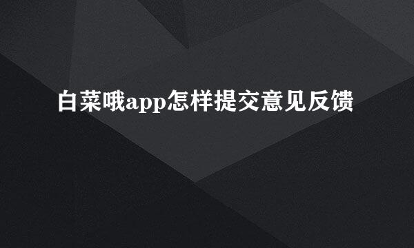 白菜哦app怎样提交意见反馈