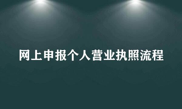 网上申报个人营业执照流程