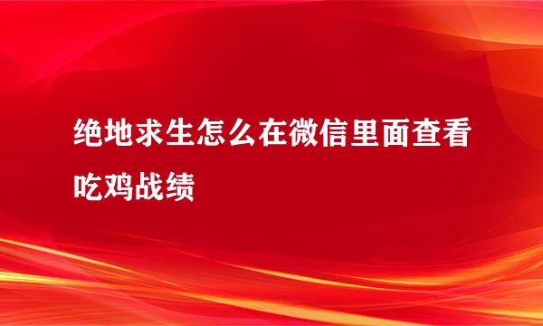 绝地求生怎么在微信里面查看吃鸡战绩