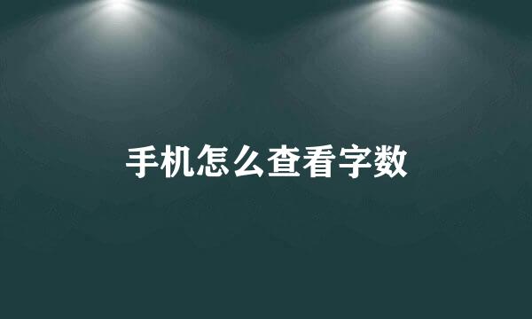 手机怎么查看字数