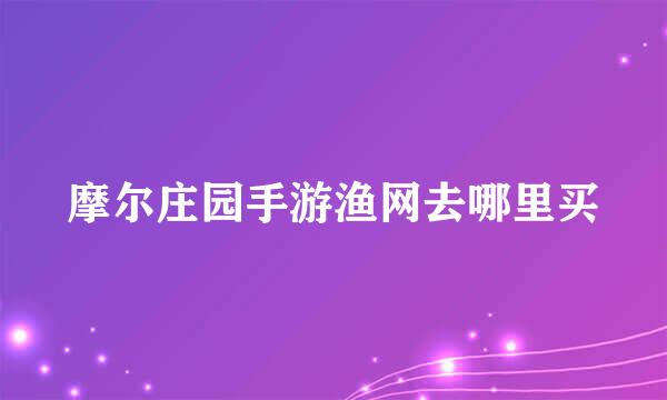 摩尔庄园手游渔网去哪里买