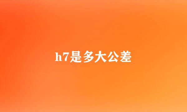 h7是多大公差