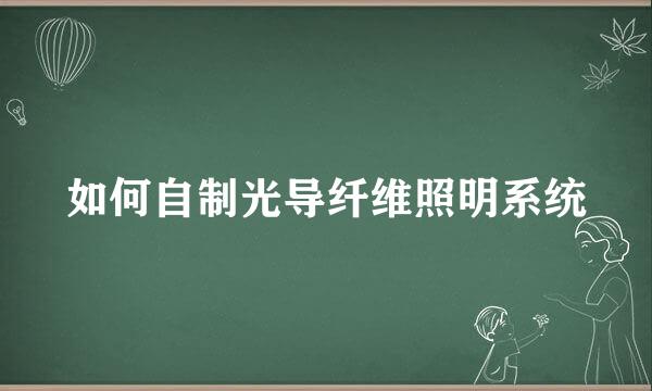 如何自制光导纤维照明系统