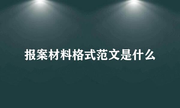 报案材料格式范文是什么