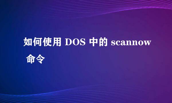 如何使用 DOS 中的 scannow 命令