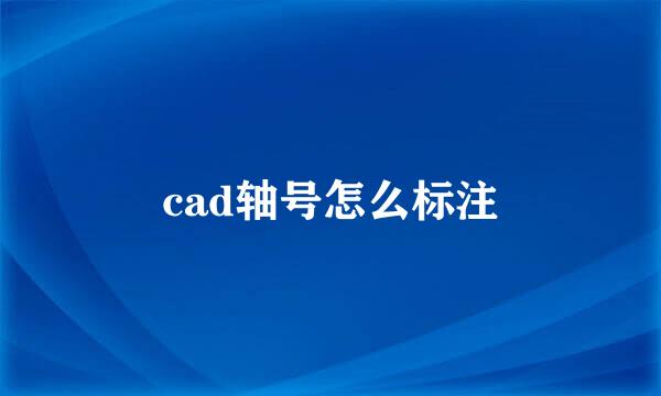 cad轴号怎么标注