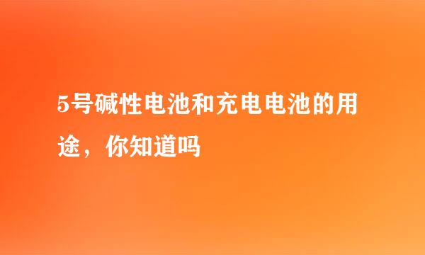 5号碱性电池和充电电池的用途，你知道吗