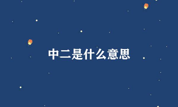 中二是什么意思