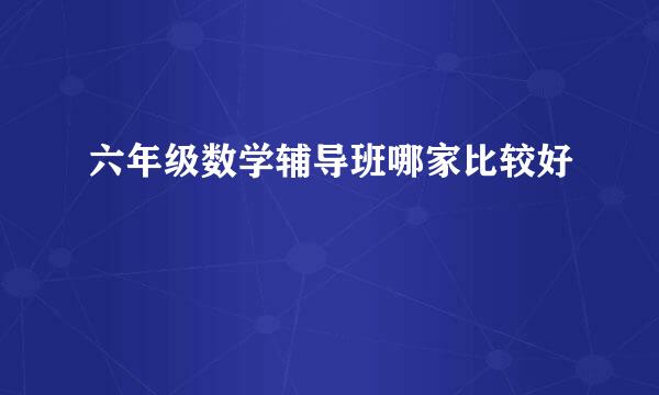 六年级数学辅导班哪家比较好