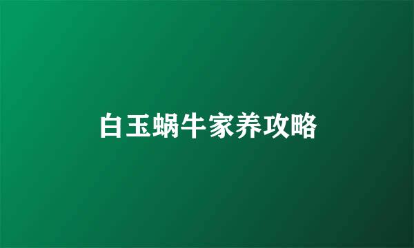 白玉蜗牛家养攻略