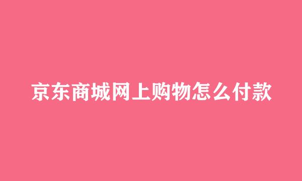 京东商城网上购物怎么付款