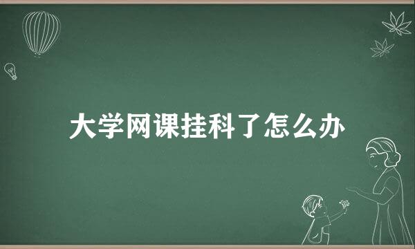 大学网课挂科了怎么办