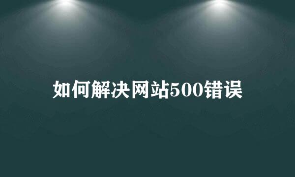 如何解决网站500错误