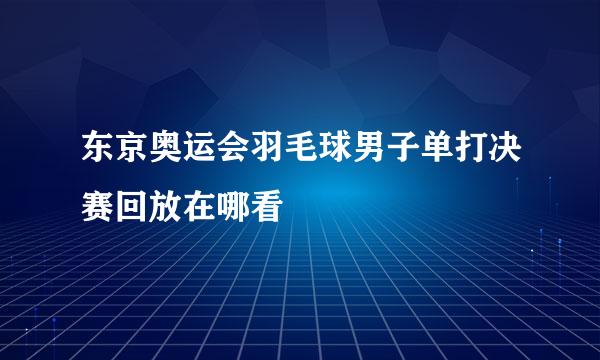 东京奥运会羽毛球男子单打决赛回放在哪看