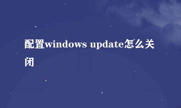 配置windows update怎么关闭