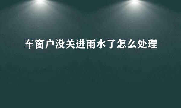 车窗户没关进雨水了怎么处理