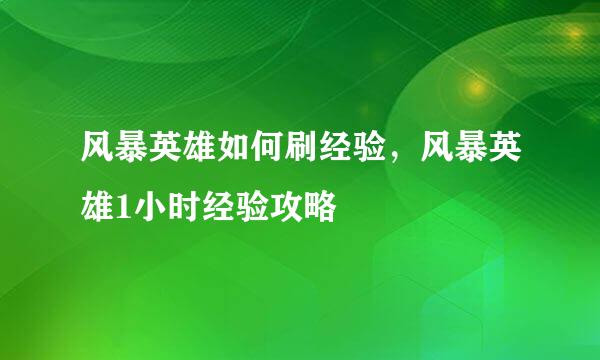 风暴英雄如何刷经验，风暴英雄1小时经验攻略