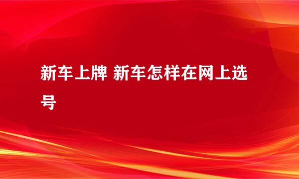 新车上牌 新车怎样在网上选号