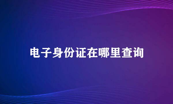 电子身份证在哪里查询